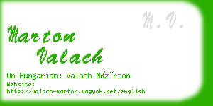 marton valach business card